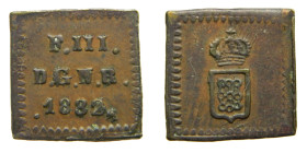 FERNANDO VII (1808-1833). 1832. Pamplona. 1/2 maravedí. (AC 30). 

EBC