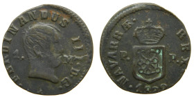 FERNANDO VII (1808-1833). 1832. Pamplona. 1 maravedí. (AC 41). 0,92 gr. 

MBC