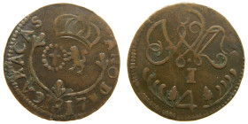FERNANDO VII (1808-1833) 1/4 real. 1817 Caracas (Venezuela). (AC 65). Fecha grande. 4,43 gr. 

MBC