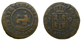 FERNANDO VII (1808-1833). 1834. Manila. Cuarto. (AC 99). 

BC+