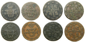 FERNANDO VII (1808-1833). 1814, 2 x 1815 y 1816. México. 1/4 de Tlaco (1/2 real). (AC 106, 108 y 1626 en el catálogo anterior). El 1816 RARA. A examin...