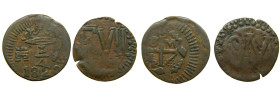 FERNANDO VII (1808-1833). 1813 (fecha no visible) y 1820. Santa Marta. Cuarto. (AC 118 y 119). 

BC/MBC