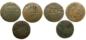 FERNANDO VII (1808-1833). S/F. Santo Domingo. Lote de 3 monedas de 1 cuarto. (AC 120). 

RC/BC