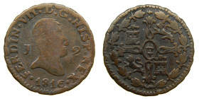 FERNANDO VII (1808-1833). 1816. Jubia. 2 maravedís. (AC 129). Rara. 

BC+/MBC