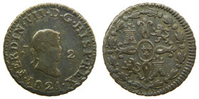 FERNANDO VII (1808-1833). 1821. Jubia. 2 maravedís. (AC 135). Rara. 

BC+