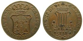ISABEL II (1833-1868). 1841. Barcelona. 6 cuartos. (AC 22). Ae 13,69 gr. 

MBC
