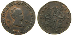 ISABEL II (1833-1868). 1849. Jubia. 2 maravedís. (AC 42). Ae 2,46 gr.

MBC+