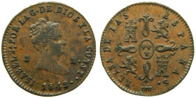 ISABEL II (1833-1868). 1842. Segovia. 2 maravedís. (AC 54). Ae 2,10 gr. 

EBC+