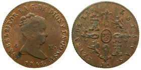 ISABEL II (1833-1868). 1847. Jubia. 4 maravedís. (AC 73). Ae 4,75 gr. Brillo original.

SC