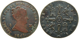 ISABEL II (1833-1868). 1841. Segovia. 8 maravedís. (AC 127). Ae 10,19 gr. 

MBC