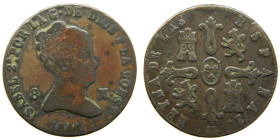ISABEL II (1833-1868). 1844. Segovia. 8 maravedís. (AC 131). Ae 10,04 gr.

MBC-