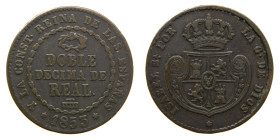 ISABEL II (1833-1868). Doble décima de real. 1852. Segovia. (AC 148). 6,94 gr. 

MBC