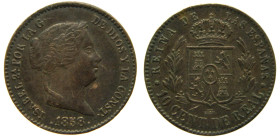 ISABEL II (1833-1868). 10 céntimos de real. 1858. Segovia. (AC 165). 3,66 gr.

EBC-