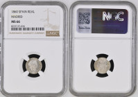 ISABEL II (1833-1868). 1860. Madrid. 1 real. (AC 309).NGC MS66

MS66
