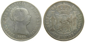 ISABEL II (1833-1868). 1855. Barcelona. 10 reales. (AC 510). 12,75 gr. 

MBC
