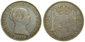 ISABEL II (1833-1868). 1852. Madrid. 10 reales. (AC 526). 13,07 gr. 

MBC