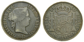 ISABEL II (1833-1868). 1863. Madrid. 10 reales. (AC 540). 12,93 gr. 

MBC