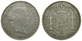ISABEL II (1833-1868). 1864. Madrid. 10 reales. (AC 541). 12,98 gr. 

MBC