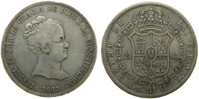 ISABEL II (1833-1868). 1837 CR. Madrid. 20 reales. (AC 581). 26,93 gr. 

MBC