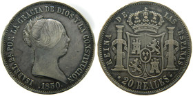 ISABEL II (1833-1868). 1850. Madrid. 20 reales. (AC 592). 26,13 gr. 

MBC