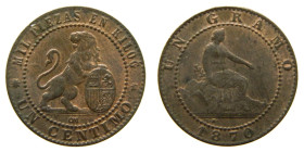 GOBIERNO PROVISIONAL Y I REPUBLICA (1868-1871 / 1873-1874). 1870 OM. Barcelona. 1 céntimo. (AC 3). Ae 0,94 gr. 

EBC+