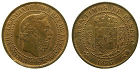 CARLOS VII, PRETENDIENTE (1868-1909). 1875. Oñate. 5 céntimos. (AC 2). Ae 5,11 gr. 

EBC+