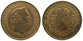 CARLOS VII, PRETENDIENTE (1868-1909). 1875. Oñate. 10 céntimos. (AC 5). Ae 10,27 gr. 

EBC