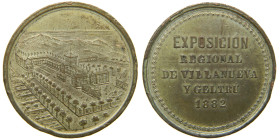 Medalla. 1882. Vilanova i la Geltrú. Exposición regional. Estaño. 24,20 g. 36,50 mm. 24,20 gr. 

EBC-