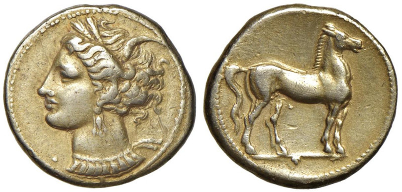 ZEUGITANIA Cartagine - Statere (290-270 a.C.) Busto di Tanit a s. - R/ Cavallo s...