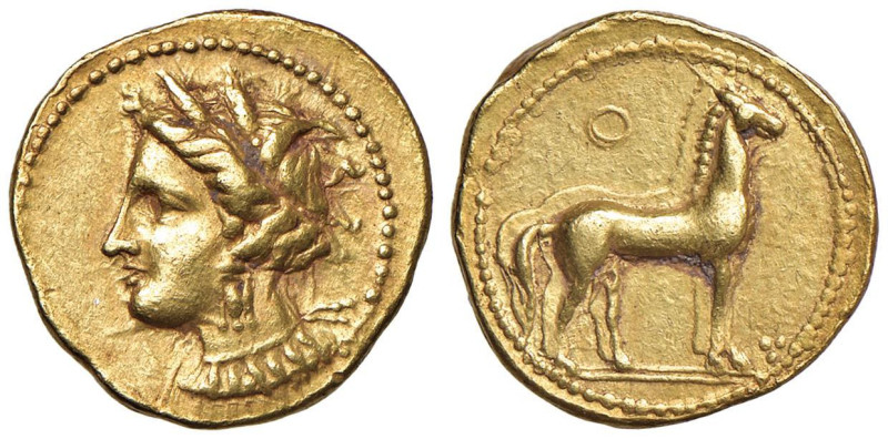 ZEUGITANIA Cartagine - Statere (circa 350-320 a.C.) Testa di Tanit a s. - R/ Cav...