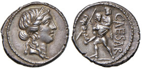 Cesare (+ 44 a.C.) Denario (zecca africana, 47-46 a.C.) Testa di Venere a d. - R/ Enea con Anchise sulle spalle - B. 10; Cr. 458/1 AG (g 3,99) Esempla...