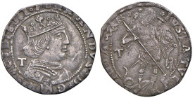 L'AQUILA Ferdinando I d'Aragona (1458-1494) Coronato - D/ MIR 89; R/ MIR 90 AG (g 3,56) R Curiosa variante. Leggermente tosato

Status: BB+