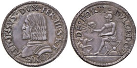 FERRARA Alfonso I (1505-1534) Testone - MIR 271 AG (g 9,28) RR PorositÃ ai margini ma bell'esemplare dalla delicata patina

Status: qSPL