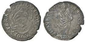 FERRARA Alfonso II (1559-1597) Diamante 1580 - MIR 319/5 AG (g 2,08) RRR Tutti i diamanti di Alfonso II con la data sono assai piÃ¹ rari di quelli sen...
