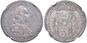 FIRENZE Pietro Leopoldo (1765-1790) Francescone 1777 - MIR 380/1 AG (g 27,06) RR In slab CCG AU 50

Status: AU 50