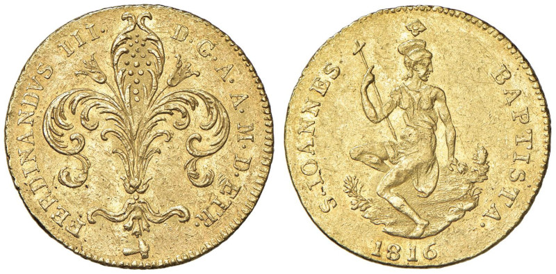 FIRENZE Ferdinando III (1814-1824) Ruspone 1816 - MIR 433/2 AU (g 10,48) R 

S...