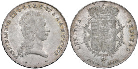 FIRENZE Ferdinando III (1790-1801) Francescone 1824 - MIR 435/5 AG (g 27,38) RR Segnetti al D/. Bella patina

Status: SPL+