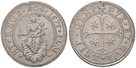GENOVA Dogi Biennali (1528-1797) Mezzo scudo 1676 sigla I L M battuto al torchio - MIR 297/27 AG (g 19,17) RRR Usuali graffietti di conio

Status: B...