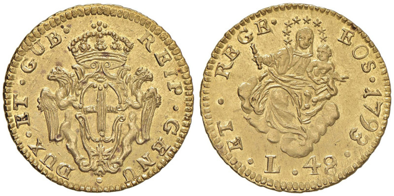 GENOVA Dogi biennali (1528-1797) 48 Lire 1793 - MIR 276/2 AU (g 12,63) R Esempla...