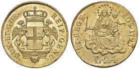 GENOVA Dogi biennali (1528-1797) 24 Lire 1793 - MIR 279/1 AU (g 6,27) RR Modesti difetti di conio con bordo a tratti liscio a tratti a fogliette, ma s...