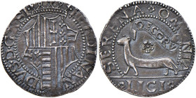 LECCE Ferdinando I d'Aragona (1458-1494) Armellino - MIR 467 (indicato R/5, solo disegnato e senza alcuna valutazione) AG (g 1,72) RRRRR Moneta di est...