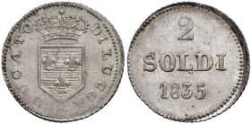 LUCCA Carlo Lodovico di Borbone (1824-1847) 2 Soldi 1835 - MIR 254 MI (g 1,58) Conservazione eccezionale

Status: FDC
