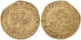 MANTOVA Guglielmo Gonzaga (1550-1587) Scudo dâ€™oro - MIR 504 AU (g 3,36) RRR Qualche debolezza di conio ma bellâ€™esemplare di questa affascinante mo...