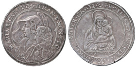 MANTOVA Carlo II Gonzaga (1637-1647) Ducatone - MIR 681 AG (g 31,69) RR Graffietti lungo il bordo

Status: BB+