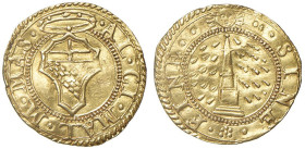 MASSA DI LUNIGIANA Alberico Cybo Malaspina (1559-1623) Mezzo scudo d'oro - Bellesia p. 13, n. 36; MIR manca AU (g 1,64) RRRRR Moneta di estrema raritÃ...