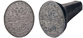 MASSA DI LUNIGIANA Alberico I Cybo Malaspina (1559-1623) Sigillo con lo stemma ed il titolo di principe di Carrara - Ferro temperato (?) - h 90 mm - i...