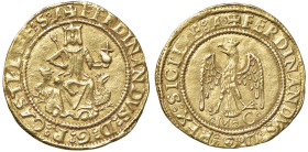 MESSINA Ferdinando il Cattolico (1479-1516) Trionfo - MIR 237/5 AU (g 3,48) R Sigle M-C per il zecchiere Matteo Compagna

Status: qSPL