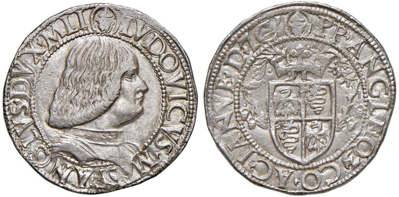 MILANO Ludovico Maria Sforza (1494-1500) Testone - MIR 229 AG (g 9,61) R Bell'es...