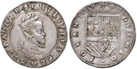 MILANO Filippo II (1556-1598) Mezzo scudo - MIR 311/2 AG (g 16,41) Minimi segnetti nel campo del D/ ma un piacevole esemplare con delicata patina

S...
