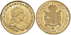 MILANO Giuseppe II (1780-1790) Mezza sovrana 1787 - MIR 457/1 AU (g 5,53) Screpolatura nel campo del D/ ma bell'esemplare dai fondi lucenti

Status:...